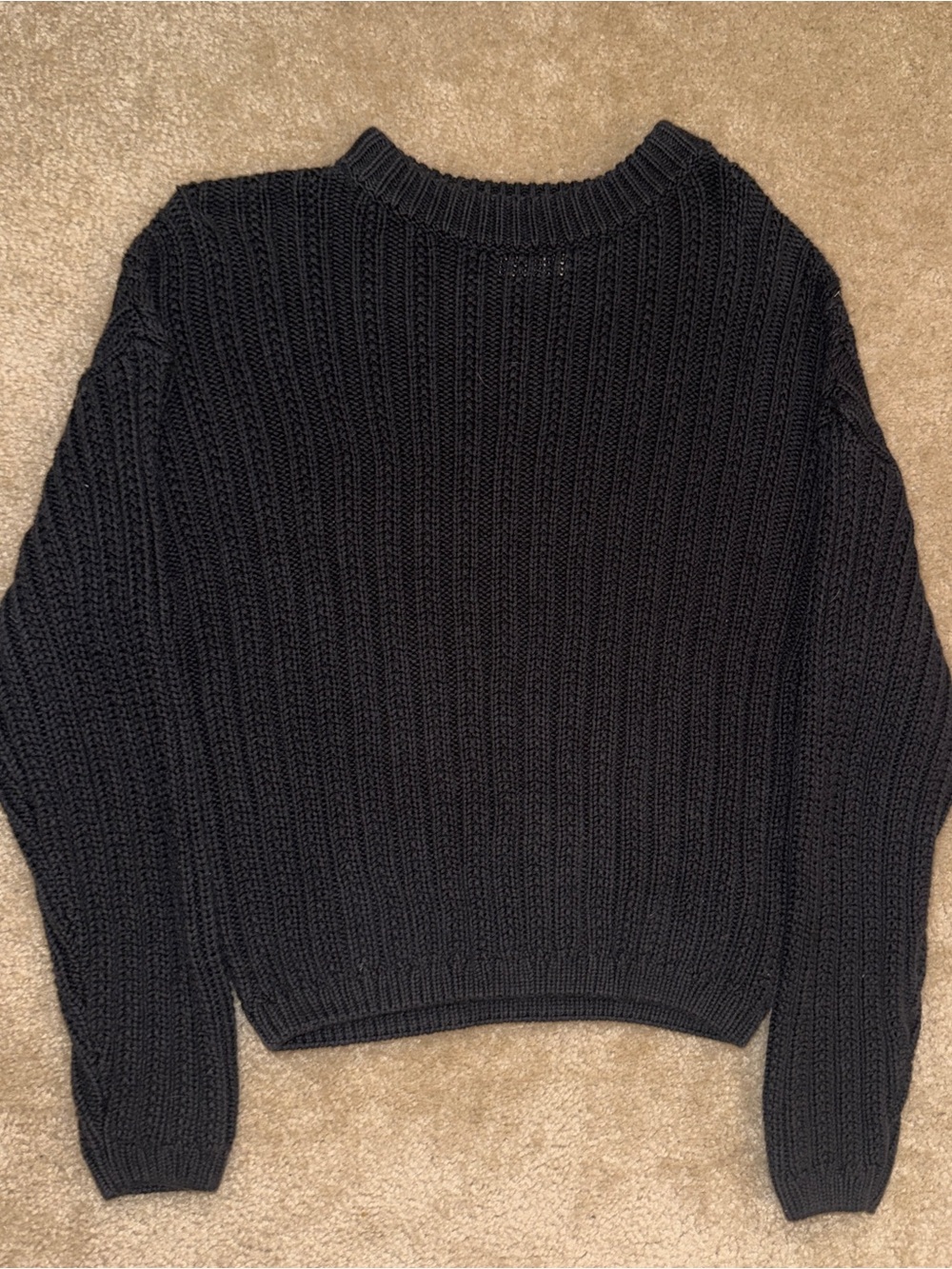 Universal Thread Dark Charcoal Gray Chunky Knit Scoop Neck Sweater S
